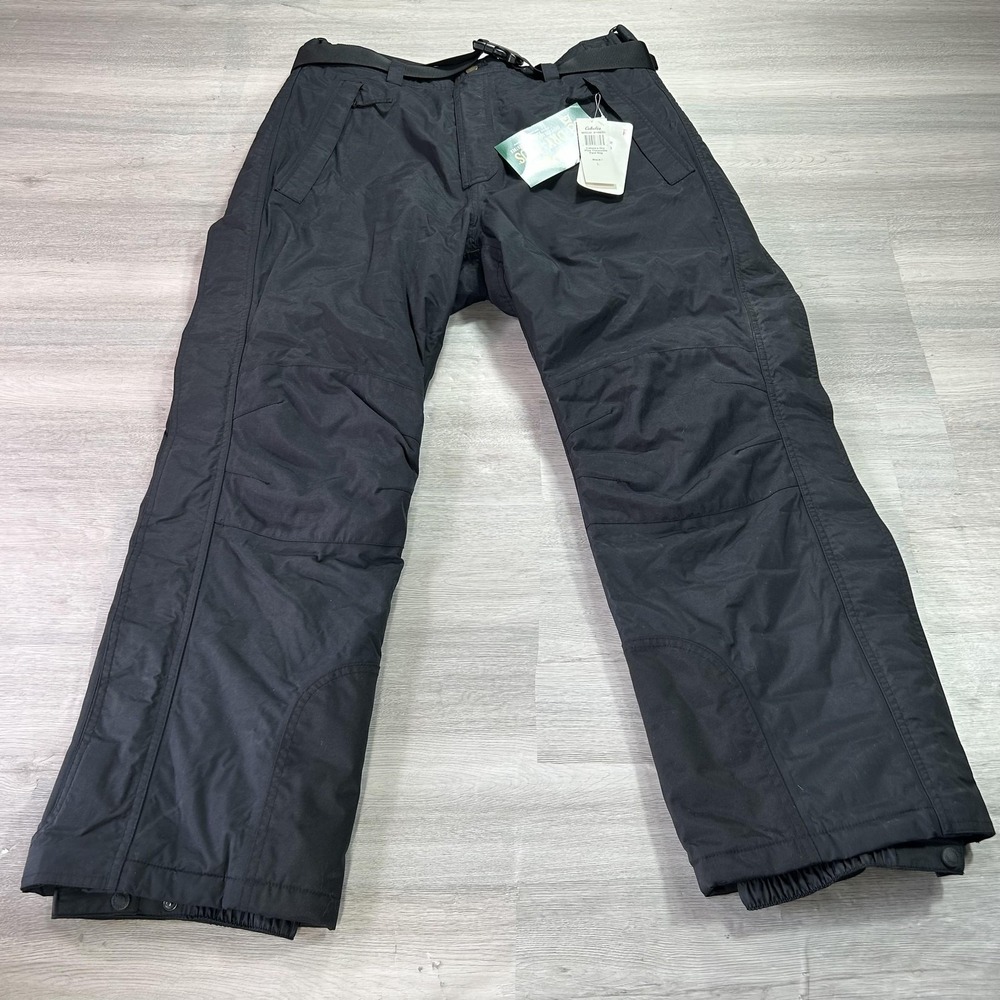 NEW Cabelas Dry-Plus Snow Pants Mens 38x32 Black Thinsulate Insulated Ski Winter